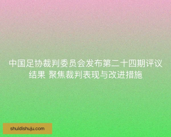 中国足协裁判委员会发布第二十四期评议结果 聚焦裁判表现与改进措施 中国足协裁判委员会发布第二十四期评议结果 聚焦裁判表现与改进措施